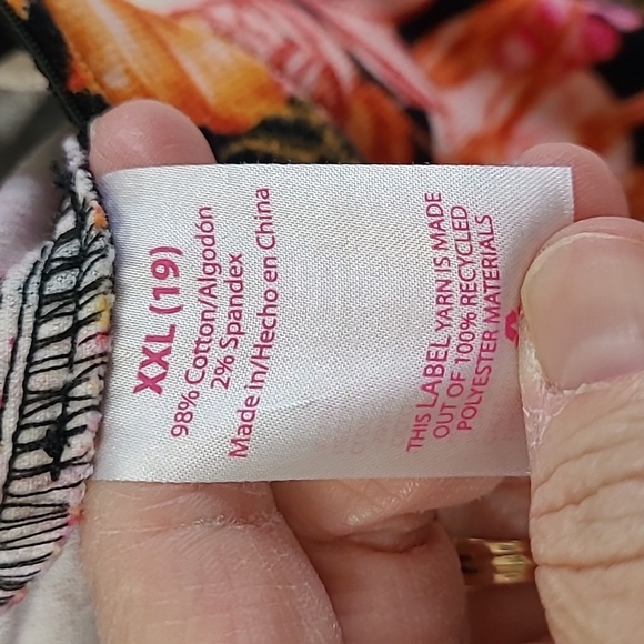 No Boundaries Black Floral Corduroy Pullon Flare Pants size XXL (19) - Picture 5 of 10